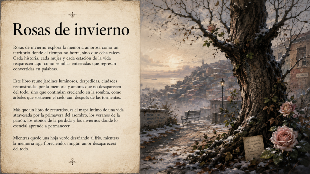 Rosas de invierno Portada del libro Rosas de invierno, de Santiago Alonso.